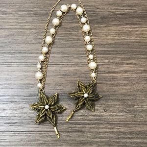 BHLDN // FLOWER AND PEARL GOLD HEADPIECE